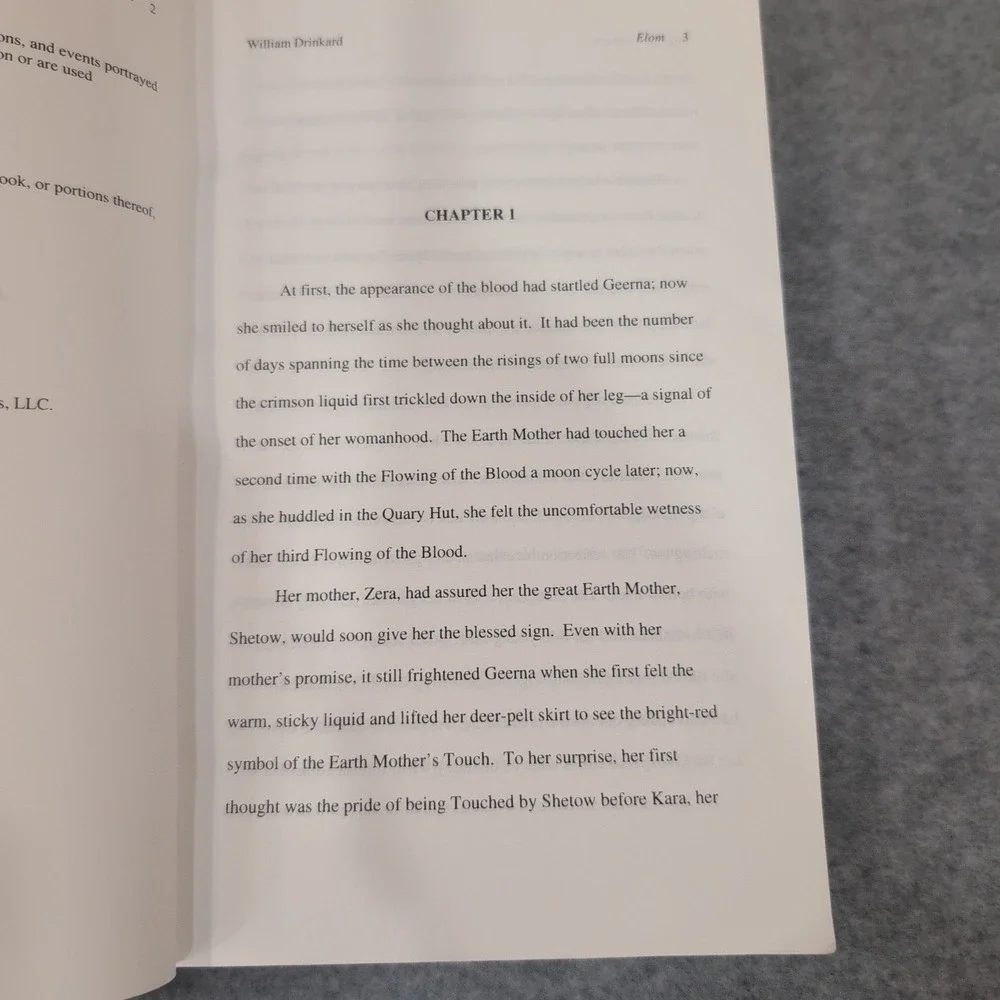Elom Advance Bound Manuscript A Novel‎ By William H Drinkard Tor Book New York